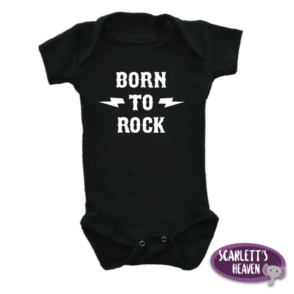 Baby Grow - Black - Born To Rock
