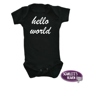 Baby Grow - Black - Hello World