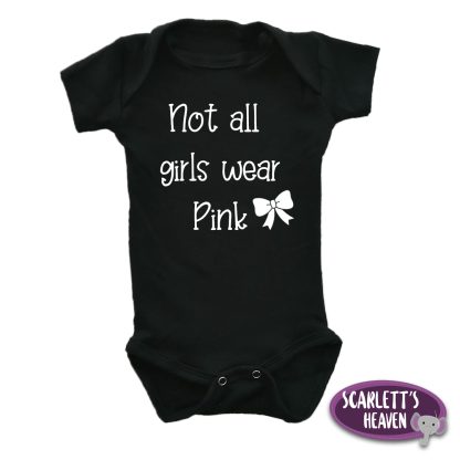 Baby Grow - Black - Pink Girls