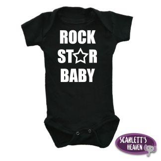 Baby Grow - Black - Rock Star