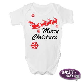 Baby Grow - Merry Christmas Santa Short Sleeve