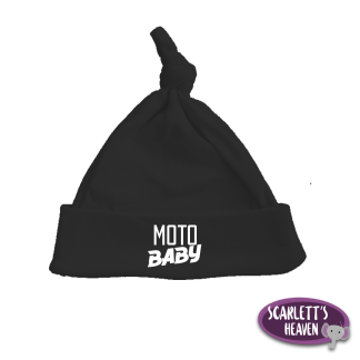 Beanie - TopKnot - Black - Moto Baby