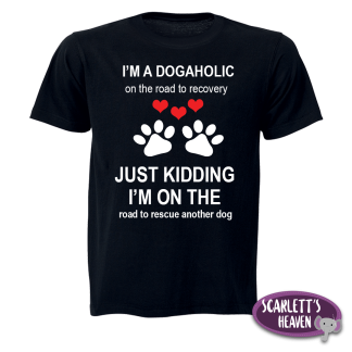 T-Shirt - Im A Dogahoic - Black
